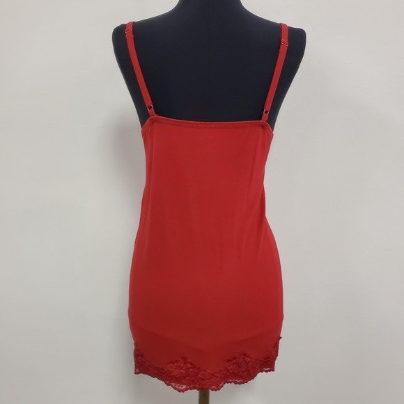 Lane Bryant Womens Y2K Babydoll Lace Trim Cami Size‎ 14 Red Preppy 90S Stretch - Picture 3 of 9